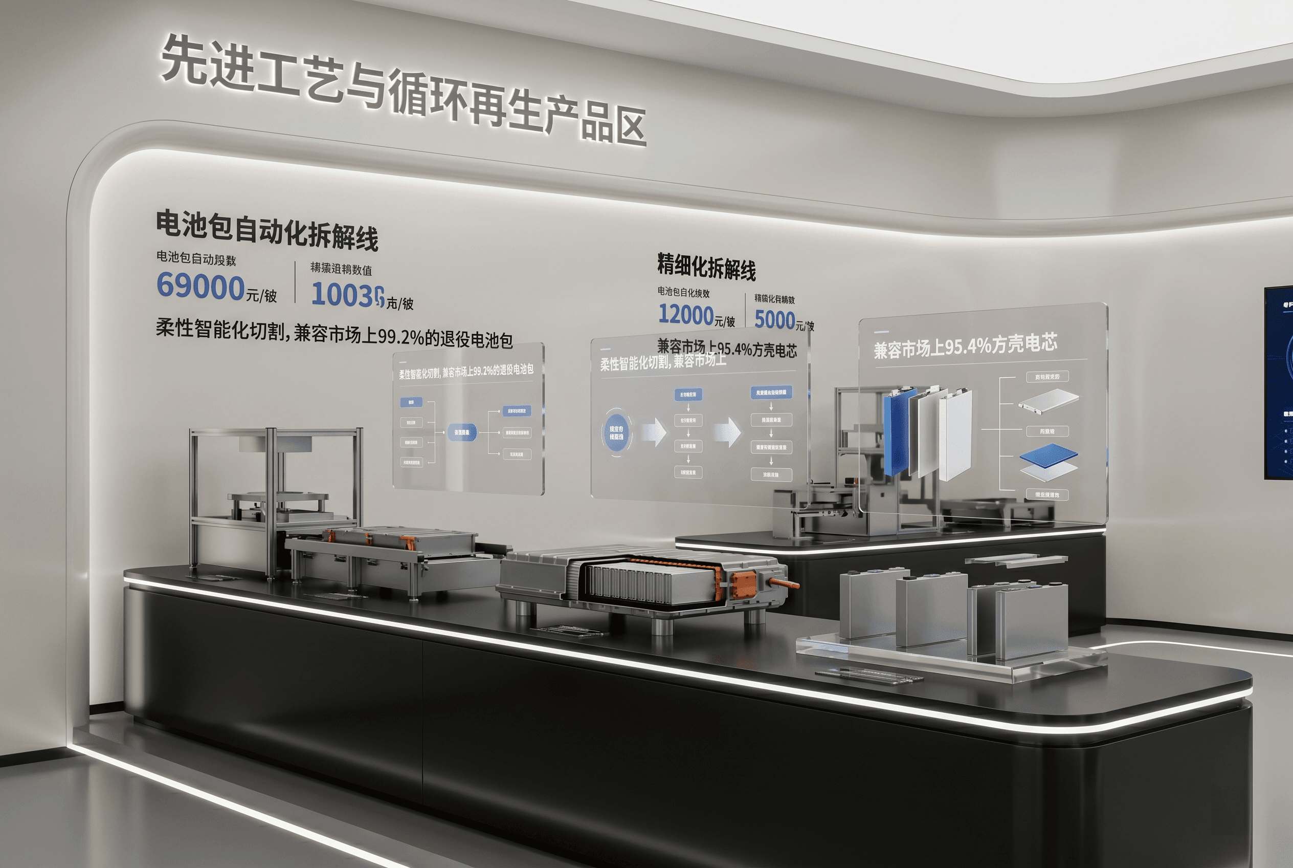 电池拆解工艺展示区